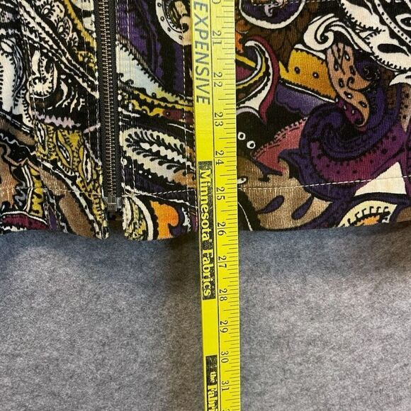 CHICO’S Women’s Jacket Zip Front Paisley Corduroy Multicolor Size 2 (Med) Fall - Picture 5 of 12